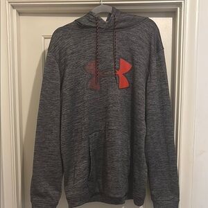 Under Armour Charcoal Hoodie with Red Emblem